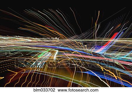Colorful light trails in night sky View Large Photo Image Stock Image - Colorful light trails in night sky. Fotosearch