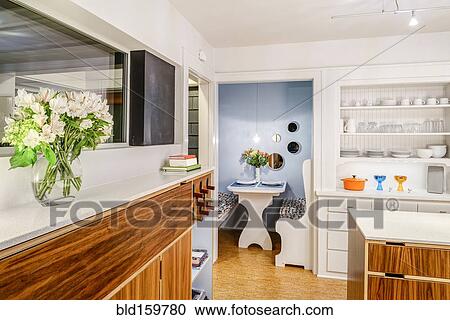 Stock Image - Breakfast nook in modern kitchen. Fotosearch