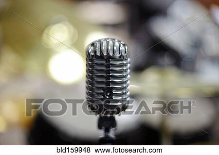 Stock Photo - Close up of vintage microphone. Fotosearch