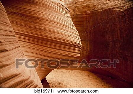Stock Image - Curving rock walls in Antelope Canyon, Page, Arizona, United States. Fotosearch
