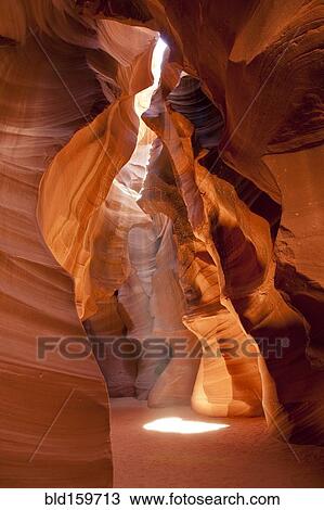 Stock Image - Curving rock walls in Antelope Canyon, Page, Arizona, United States. Fotosearch