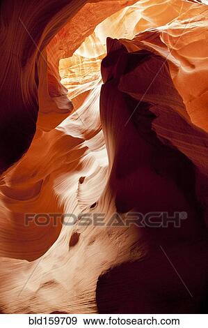 Stock Photo - Curving rock walls in Secret Canyon, Page, Arizona, United States. Fotosearch