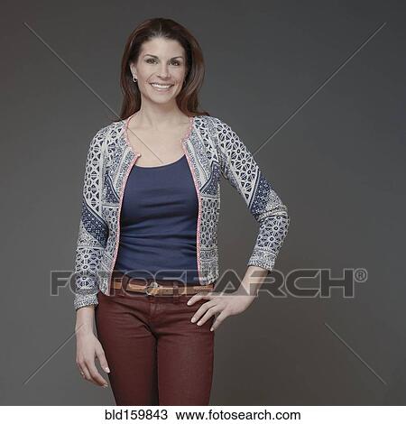 Stock Image - Mixed race woman smiling. Fotosearch