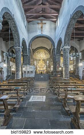 Stock Image - Ornate church architecture in Church of St James, Bellagio, Como, Italy. Fotosearch
