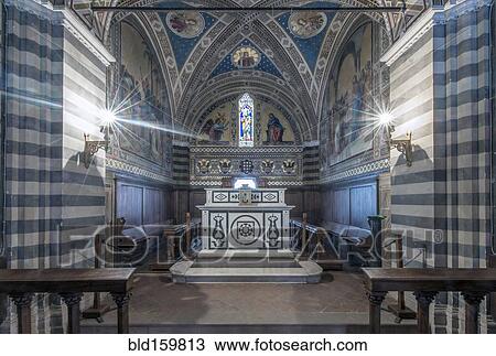 Stock Image - Ornate mosaics and domes over church altar, Gaiole in Chianti, Siena, Italy. Fotosearch