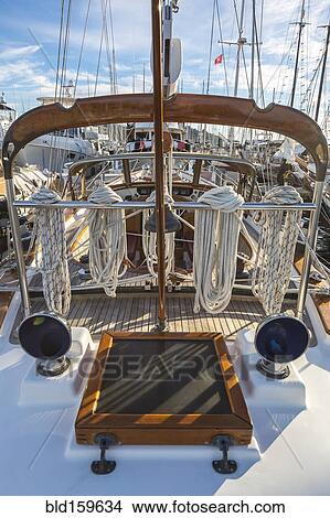 Ropes and rigging on sailboat deck View Large Photo Image Picture - Ropes and rigging on sailboat deck. Fotosearch
