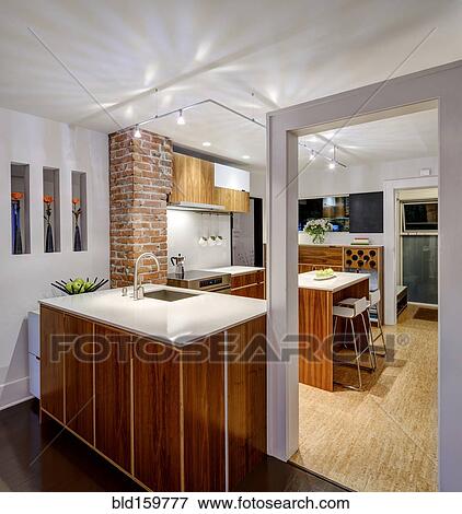 Sink and counters in modern kitchen View Large Photo Image Stock Photo - Sink and counters in modern kitchen. Fotosearch