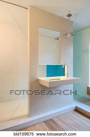 Sink and mirror in modern bathroom View Large Photo Image Stock Photography - Sink and mirror in modern bathroom. Fotosearch