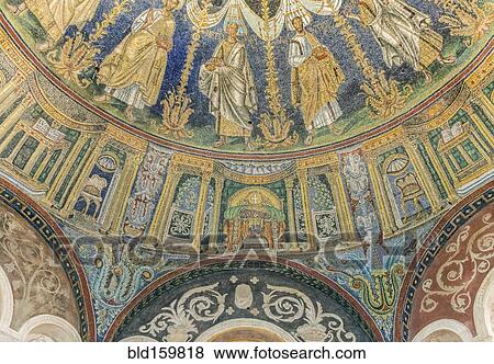 Stock Photo - Tile mosaic in ornate dome in Neonian Baptistery, Ravenna, Ravenna, Italy. Fotosearch