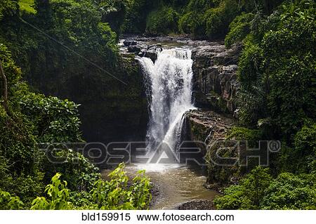 Waterfall flowing over rocky river in jungle, Ubud, Bali, Indonesia View Large Photo Image Stock Photography - Waterfall flowing over rocky river in jungle, Ubud, Bali, Indonesia. Fotosearch