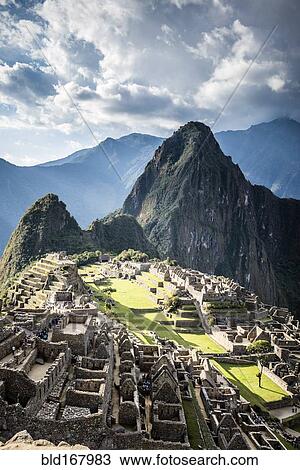 Aerial view of Macchu Picchu ruins in remote landscape, Cusco, Peru View Large Photo Image Stock Image - Aerial view of Macchu Picchu ruins in remote landscape, Cusco, Peru. Fotosearch