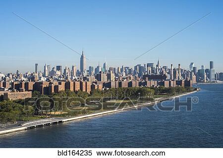 Stock Photography - Aerial view of New York City skyline, New York, United States. Fotosearch