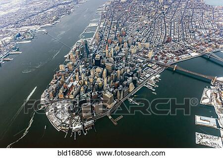 Stock Photograph - Aerial view of New York cityscape, New York, United States. Fotosearch