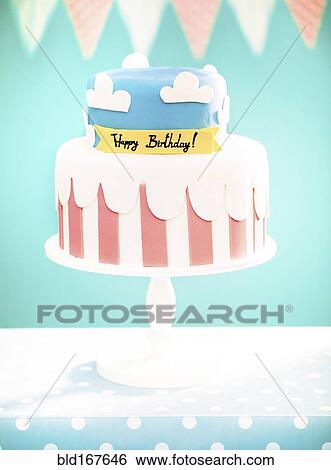 Birthday cake on platter at party View Large Photo Image Stock Photograph - Birthday cake on platter at party. Fotosearch