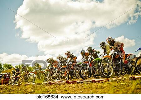 Caucasian motocross bikers ready for race View Large Photo Image Picture - Caucasian motocross bikers ready for race. Fotosearch