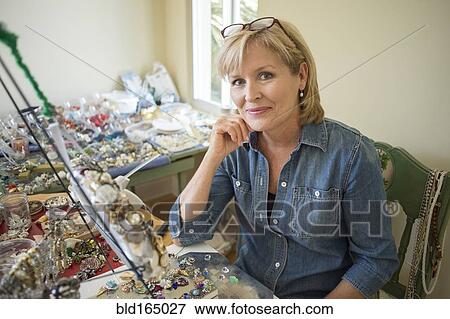Caucasian woman making crafts View Large Photo Image Stock Photo - Caucasian woman making crafts. Fotosearch
