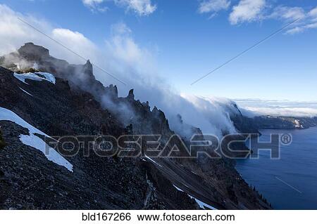 Stock Photograph - Close up of Devil's Backbone hillside, Crater Lake National Park, Oregon, United States. Fotosearch