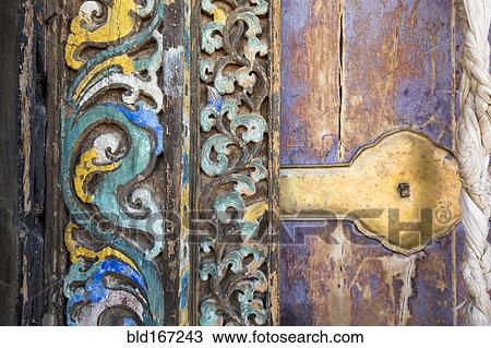 Close up of ornate carved door View Large Photo Image Stock Image - Close up of ornate carved door. Fotosearch