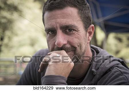 Close up of smiling Caucasian man View Large Photo Image Stock Photo - Close up of smiling Caucasian man. Fotosearch