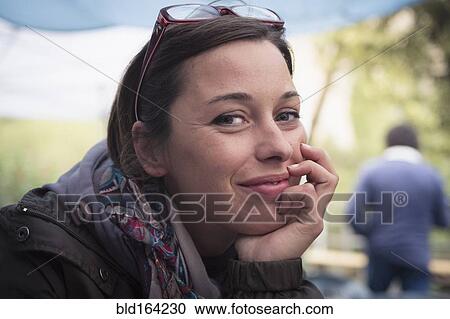 Close up of smiling Caucasian woman View Large Photo Image Stock Image - Close up of smiling Caucasian woman. Fotosearch