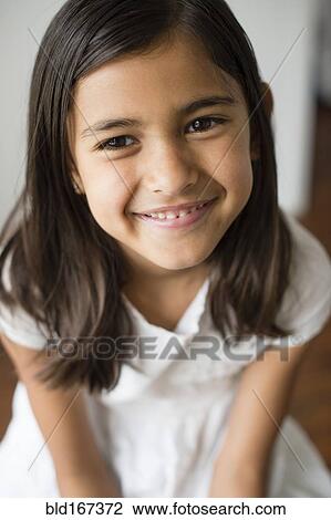 Close up of smiling girl View Large Photo Image Stock Image - Close up of smiling girl. Fotosearch