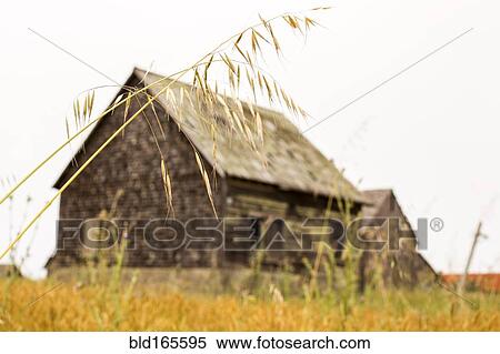 Stock Photography - Dilapidated building in rural field. Fotosearch