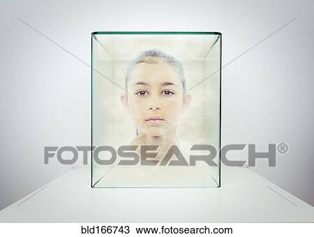 Hologram of Mixed race girl in glass box View Large Photo Image Stock Image - Hologram of Mixed race girl in glass box. Fotosearch
