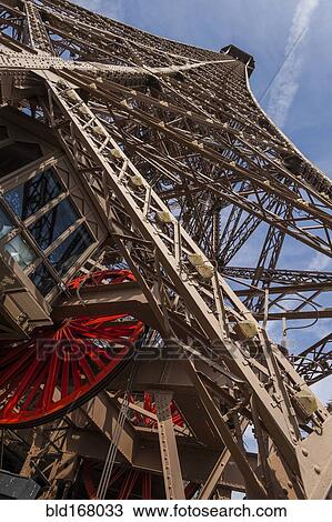 Low angle view of metal tower, Paris, Ile-de-France, France View Large Photo Image Stock Image - Low angle view of metal tower, Paris, Ile-de-France, France. Fotosearch