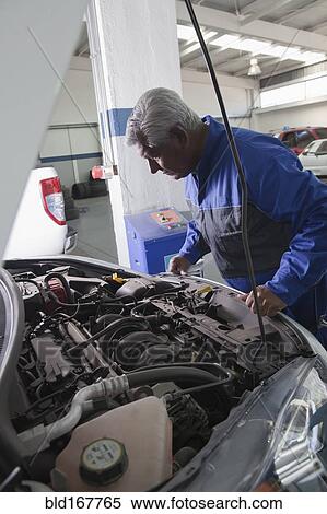 Older Hispanic mechanic examining car in garage View Large Photo Image Stock Photography - Older Hispanic mechanic examining car in garage. Fotosearch
