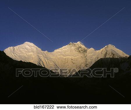 Snowy mountaintops under blue sky, East Base Camp, Mount Everest, Tibet, China View Large Photo Image Stock Image - Snowy mountaintops under blue sky, East Base Camp, Mount Everest, Tibet, China. Fotosearch
