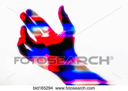 Picture - Thermal image of hand of Caucasian man. Fotosearch