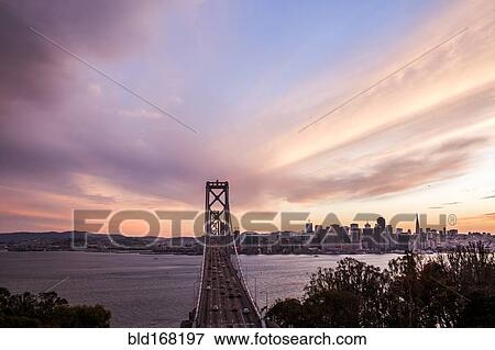 Stock Photo - Bay Bridge over San Francisco city skyline, California, United States. Fotosearch