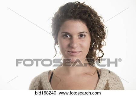 Stock Image - Close up of Caucasian woman smiling. Fotosearch
