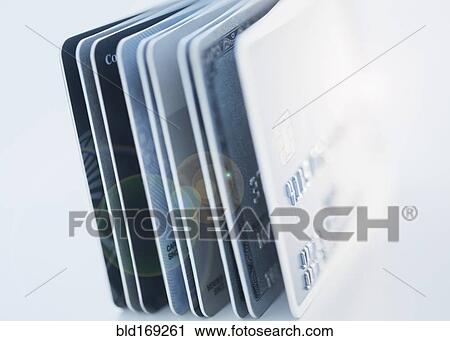 Stock Image - Close up of credit cards. Fotosearch
