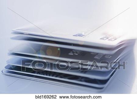 Stock Image - Close up of credit cards. Fotosearch