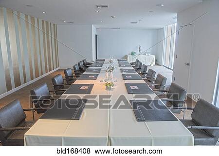 Stock Photo - Conference table in office meeting room. Fotosearch