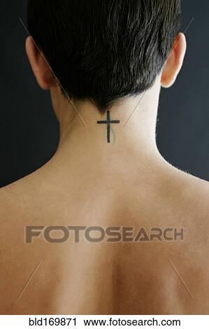 Hispanic woman with crucifix tattoo on neck View Large Photo Image Stock Image - Hispanic woman with crucifix tattoo on neck. Fotosearch