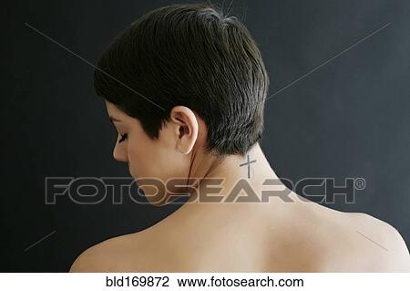 Hispanic woman with crucifix tattoo on neck View Large Photo Image Stock Image - Hispanic woman with crucifix tattoo on neck. Fotosearch