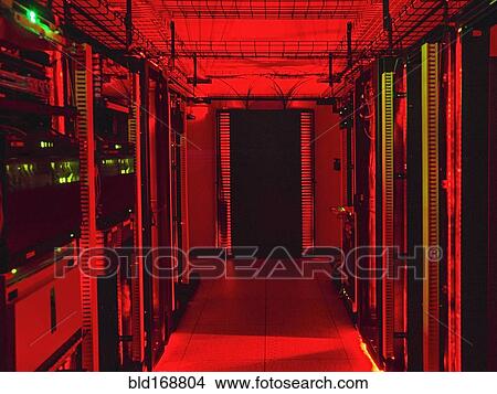 Picture - Technology in server room. Fotosearch