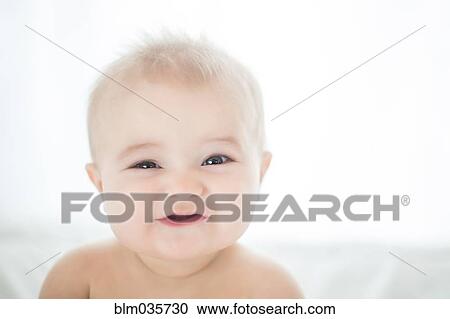 Caucasian baby girl smiling View Large Photo Image Stock Image - Caucasian baby girl smiling. Fotosearch