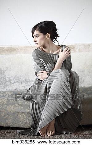 Stock Photography - Caucasian woman wearing evening gown. Fotosearch