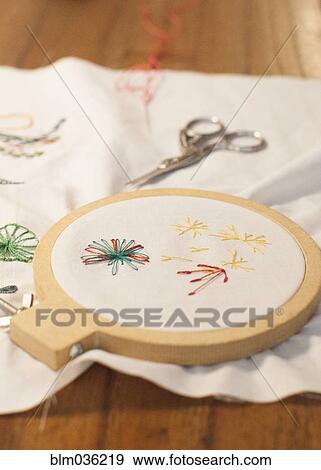 Close up of hand-stitched embroidery View Large Photo Image Stock Photo - Close up of hand-stitched embroidery. Fotosearch