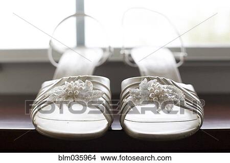 Picture - Close up of high heels for bride. Fotosearch