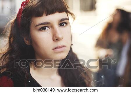 Close up of serious Caucasian woman View Large Photo Image Stock Photo - Close up of serious Caucasian woman. Fotosearch