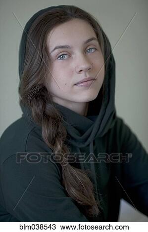 Close up of serious teenage girl View Large Photo Image Stock Image - Close up of serious teenage girl. Fotosearch