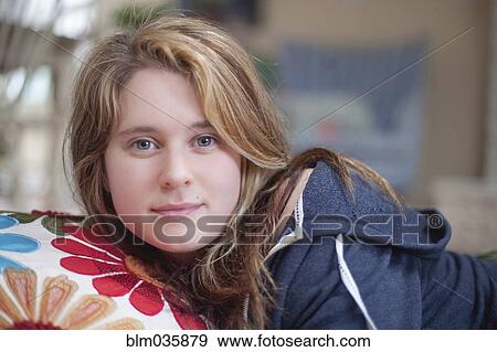 Stock Photo - Close up of smiling Caucasian woman. Fotosearch