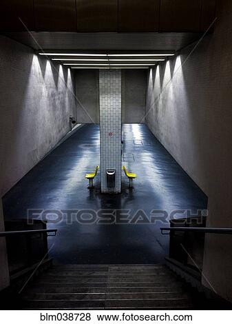 Empty chairs in urban underground tunnel View Large Photo Image Stock Photo - Empty chairs in urban underground tunnel. Fotosearch