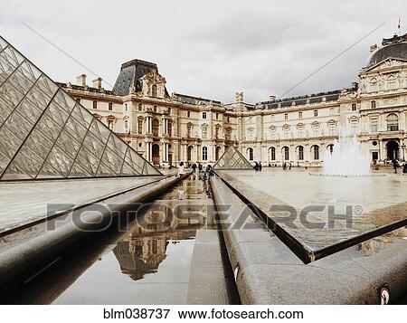 Louvre pyramid and ornate buildings, Paris, Ile-de-France, France View Large Photo Image Stock Photo - Louvre pyramid and ornate buildings, Paris, Ile-de-France, France. Fotosearch