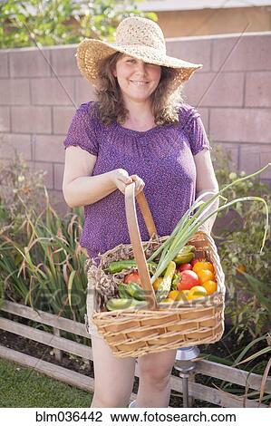Mixed race gardener gathering vegetables in garden View Large Photo Image Stock Image - Mixed race gardener gathering vegetables in garden. Fotosearch