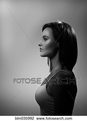 Stock Image - Profile of Hispanic woman. Fotosearch